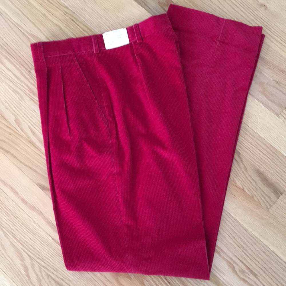 High Waist LLBean Corduroy Pleated Trousers